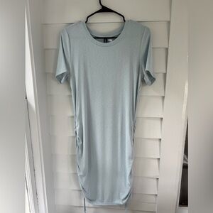 H&M Divided Light Blue Ruched Dress